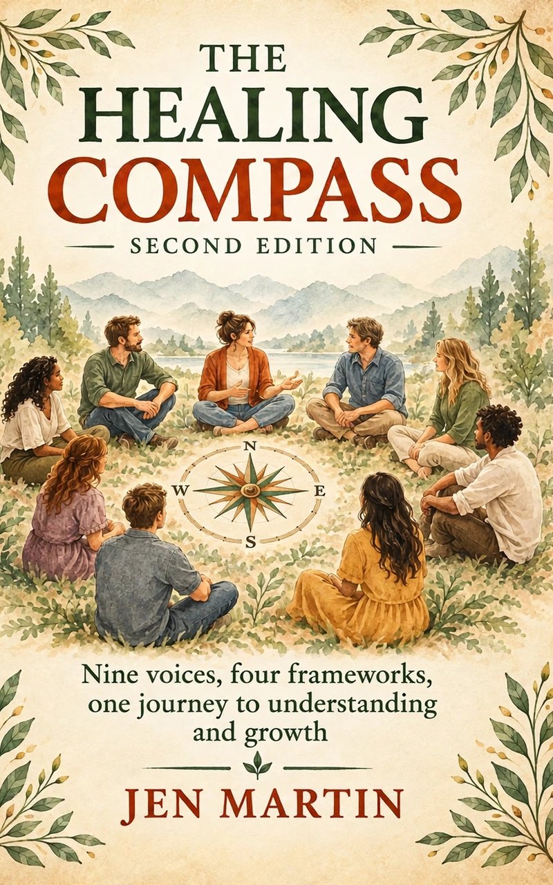 The Healing Compass: Nine Voices, Four Frameworks, One Journey — book cover